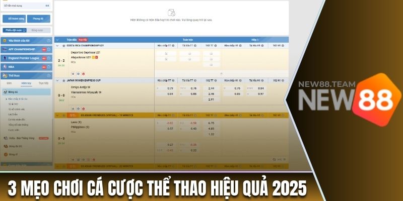 Thể thao 4 3 mẹo chơi cá cược thể thao hiệu quả nhất 2025