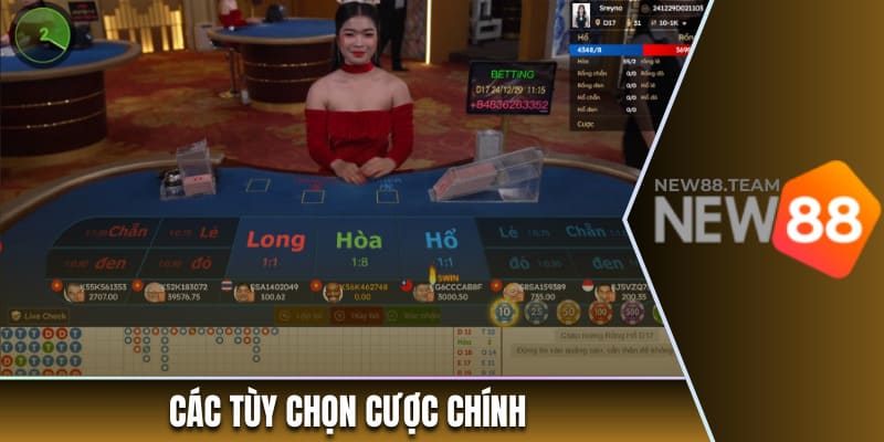 Rồng Hổ - Chinh Phục Thưởng Dễ Dàng Với Game Đơn Giản 2 Các tùy chọn cược chính trong game