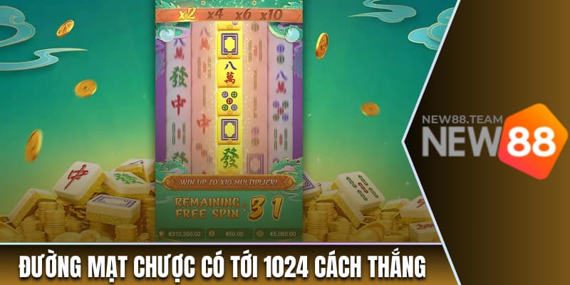 Game Slot - Top 9 Trò Chơi Hấp Dẫn Nhất Tại New88 3 Đường Mạt Chược có tới 1024 cách thắng