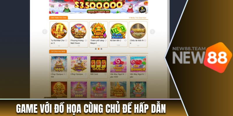 Nổ Hũ Đổi Thưởng – Thử Vận May Với Vòng Quay Tại New88 2 Game với đồ họa cùng chủ đề hấp dẫn