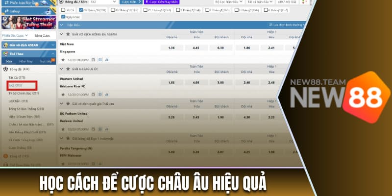 Kèo Châu Âu - Hiểu Về Tỷ Lệ Cược Và Cách Chơi Hiệu Quả 1 Học cách để cược châu Âu hiệu quả