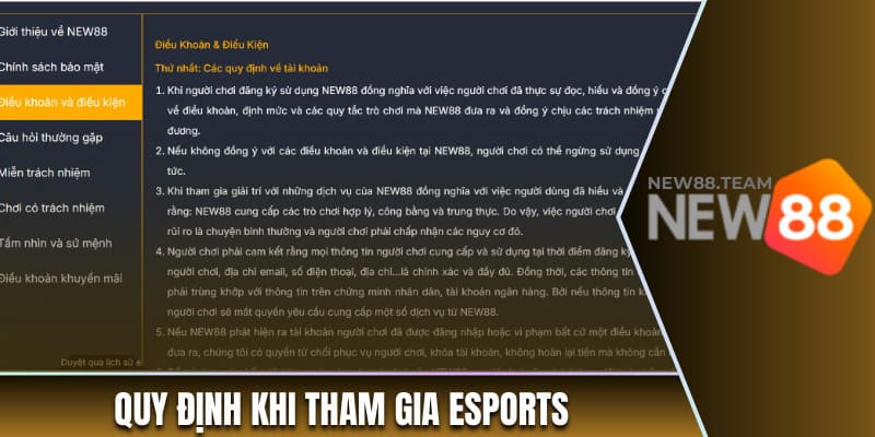 Esport 4 Quy định khi tham gia Esports