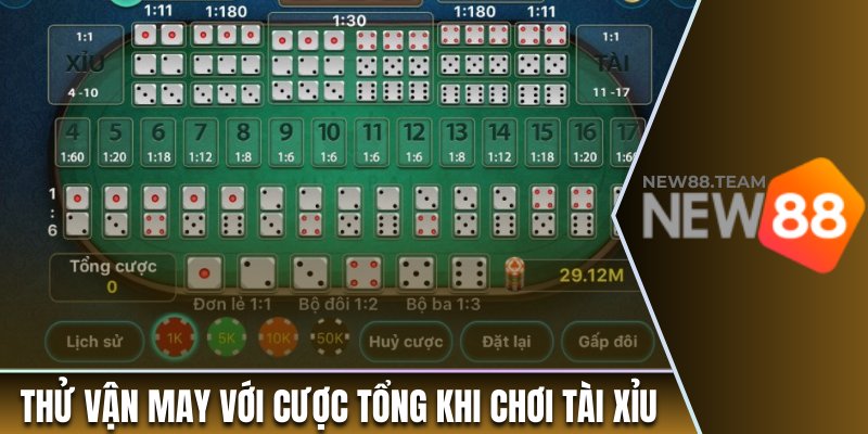 Tài xỉu - Cược Thả Ga Nhận Thưởng Giá Trị Từ Nhà Cái New88 3 Thử vận may với cược tổng khi chơi tài xỉu New88